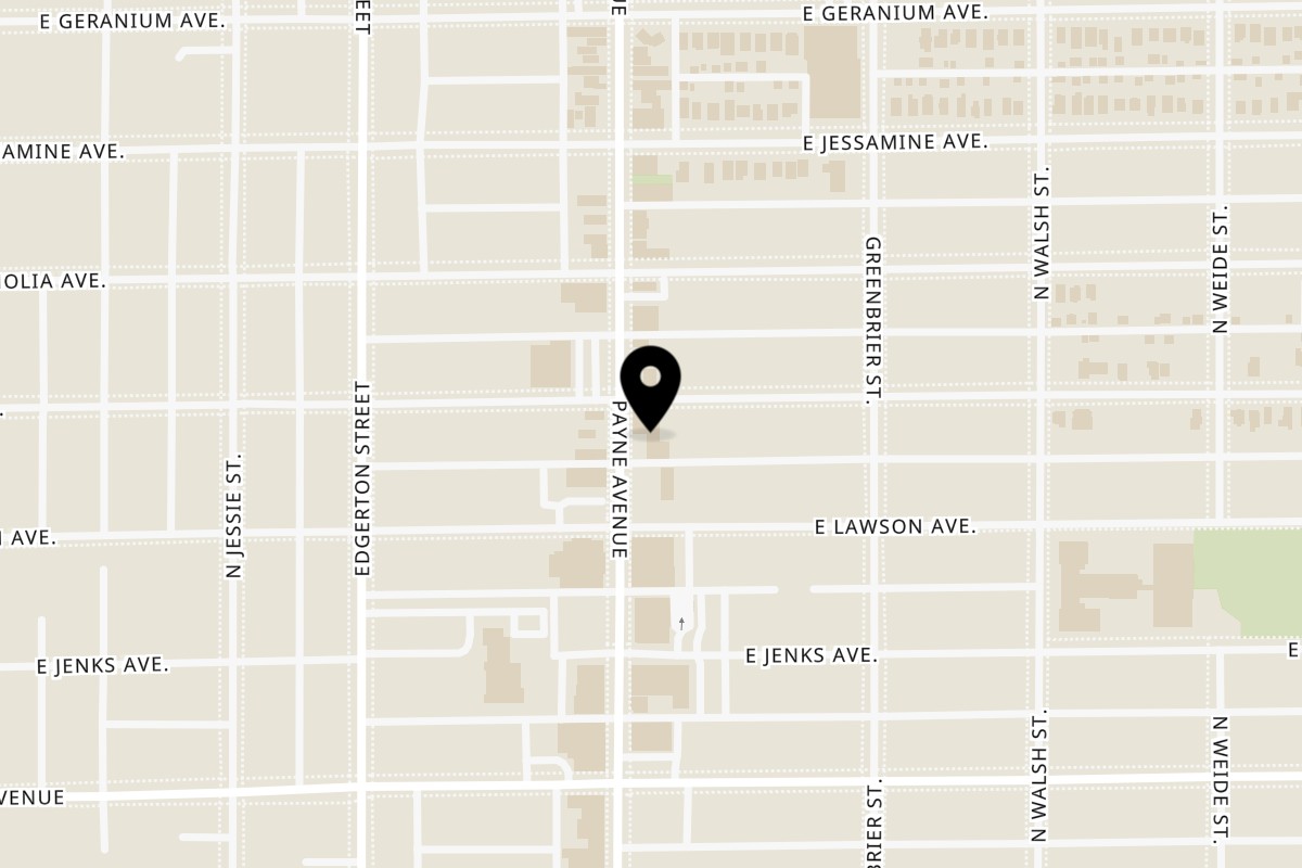 Map showing the location of Eastside Pizzeria on 1050 Payne Ave in St Paul